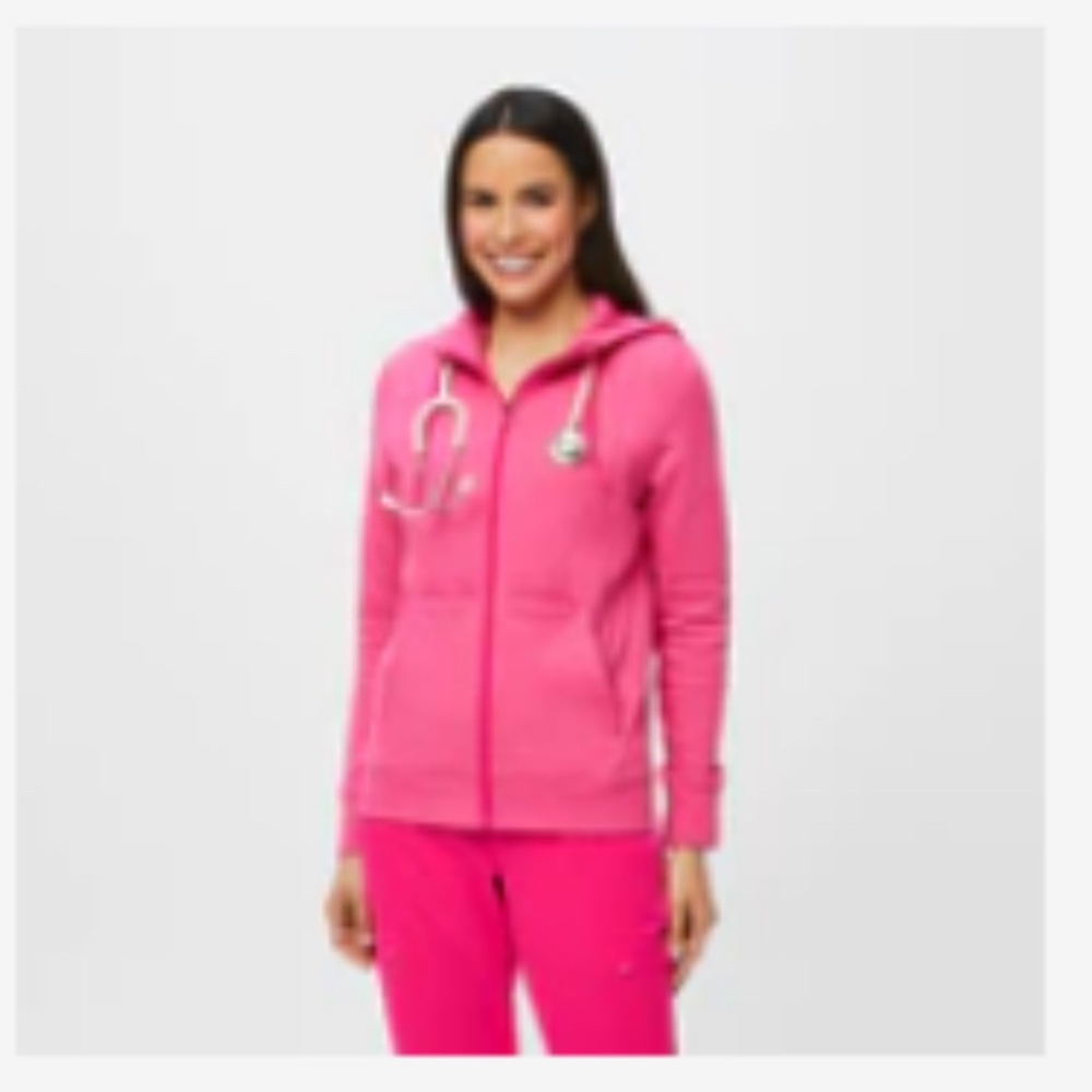 Figs Extra Small Pink New Zip Hoodie - SOLD OUT - Picture 5 of 6